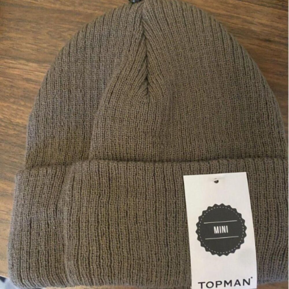 Topman‎ Mini Winter Beanie Hat - Brown, New with Tags, One Size Fits All